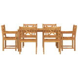 Garden Dining Set 7 pcs Brown Solid Acacia Wood 3375653