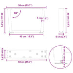 ZNTS Dining Table Legs V-Shape 2 pcs White 50x cm Steel 4012609