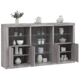Sideboard with LED Lights Grey Sonoma 181.5x37x100 cm 3209182
