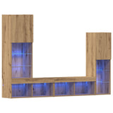 TV Cabinet 4 pcs Artisan oak Engineered wood 3334390