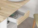 Folding Dining Table, Drop Leaf Table for Small Spaces, Foldable Table with Drawer and Storage T3398P344530