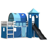 Bunk Bed without Mattress with Slide and Curtains Blue 80x200 cm 3284174