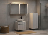 Bathroom Furniture Set 4 pcs White Engineered Wood and Glass 3407463