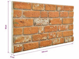 Wall Panels 10 pcs Brick 100 x 50 cm EPS Foam 153605