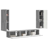 TV Cabinet Set Wall-mounted 4 pcs Grey Sonoma Engineered Wood 3409048
