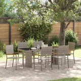 Garden Dining Set 7 pcs Grey Poly Rattan 3365425