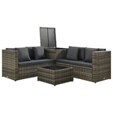 Garden Sofa Set Grey PE rattan, powder-coated steel, fabric Medium 313137