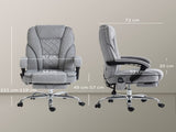Massage Office Chair, Heated Reclining Computer Chair with Adjustable Height and Footrest, Grey T3398P377447