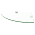 Corner Shelves 2 pcs with Chrome Supports Glass Clear 35x35 cm 3051593