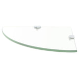 Corner Shelves 2 pcs with Chrome Supports Glass Clear 35x35 cm 3051593
