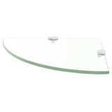 Corner Shelves 2 pcs with Chrome Supports Glass Clear 35x35 cm 3051593