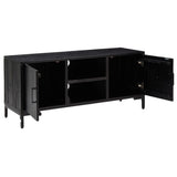 TV Cabinet Black 110x35x48 cm Solid Pinewood 349918