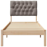 Bed Frame with Upholstered Headboard Brown 75 x 190 cm 878862