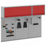 Tool Cabinet Set with Shelf 5 pcs Red Powder-Coated Steel 3321413