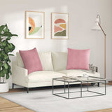 Sofa Pillows 2 pcs Pink 80 x 80 cm Corduroy Fabric 42014061