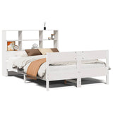 Bookcase Bed without Mattress White 160x200cm Solid Wood Pine 3322982