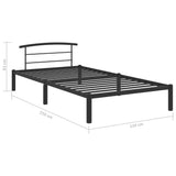 284657 Bed Frame without Mattress Black Metal 100x200 cm