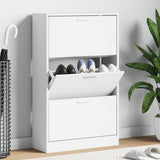 Shoe Cabinet High Gloss White 63x24x103 cm Engineered Wood 342554