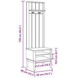 Hallway Cabinet FLORO White 50 x 40 x 158 cm Solid Pine Wood 42011246