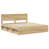 Bed Frame with Headboard Sonoma 180 x 200 cm Solid Pine Wood 3410566
