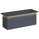 Garden Planter with LED Antracite 30 x 80 x 30 cm Steel 8008102
