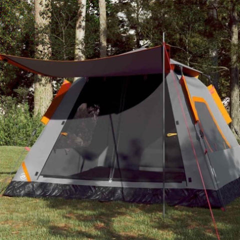 Camping Tent Dome 5-Person Grey and Orange Quick Release 4004148