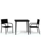 Garden Dining Set Black PE Rattan, Steel, Glass Standard 3099589