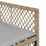 11 Piece Garden Dining Set with Cushions Mix Beige Poly Rattan 3210852
