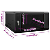 Network Cabinet with Storage Black 60 x 60 x 35 cm Steel 42017635