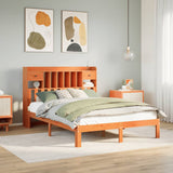 Bookcase Bed without Mattress Wax Brown 140x190cm Solid Wood Pine 3322615