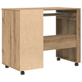 Desk with Wheels Artisan Oak 91 x 50 x 77 cm Engineered Wood 869537