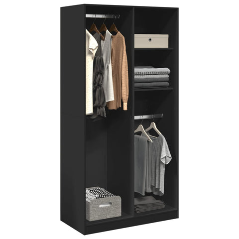 Wardrobe Black 100x50x200 cm Engineered Wood 3307766