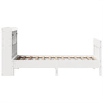 ZNTS Bed Frame without Mattress White 90x190 cm Single Solid Wood Pine 3323282