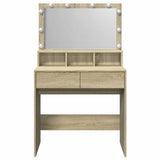 Dressing Table with LED Sonoma Oak 80x41x134.5 cm 848187