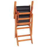 Garden Chair Set of 4 Black, Natural Wood 48693