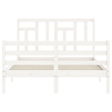 Bed Frame without Mattress White 140x200 cm Solid Wood 3194962