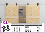 Sliding Door 2 pcs 80 x 210 cm Solid Pine Wood 3444871