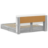 Bed Frame with Storage Grey Sonoma 200 x 200 cm Engineered Wood 3433692