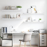 Wall Shelf 4 pcs White Marble 120 x 23.5 x 4 cm Engineered Wood 42019979