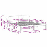 Bed Frame with Headboard White 180 x 200 cm Solid Pine Wood 872054