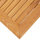 ZNTS Garden Side Table 45x45x38 cm Solid Teak Wood and Stainless Steel 46512