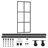 Sliding Door with Hardware Set ESG Glass&Aluminium 90x205 cm 3081946