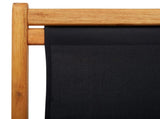 Beach Chair Black Solid eucalyptus wood, 100% polyester fabric 310316
