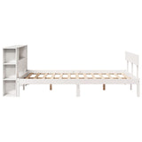 Bookcase Bed without Mattress White 150x200 cm King Size Solid Wood Pine 3321777