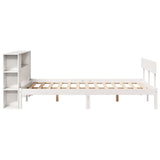 ZNTS Bookcase Bed without Mattress White 140x200 cm Solid Wood Pine 3321775