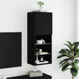 TV Cabinet with LED Lights Black 40.5x30x102 cm 837058