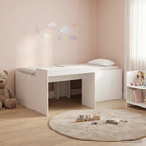 Kids'High Bed Frame with Desk White 90 x 200 cm 3422651