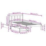 Bed Frame without Mattress Wax Brown 75x190 cm Small Single Solid Wood Pine 3301485