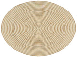 Handmade Rug Jute with Spiral Design White 120 cm 133717