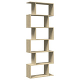 Room Divider Bookcase 6-Tier Sonoma Oak 70x24x193 cm Engineered Wood 858086